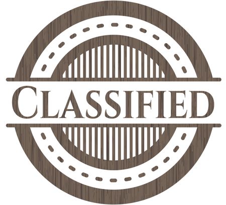 Classified retro style wood emblem