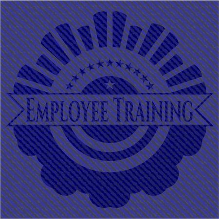 Employee Training emblem with denim high quality background