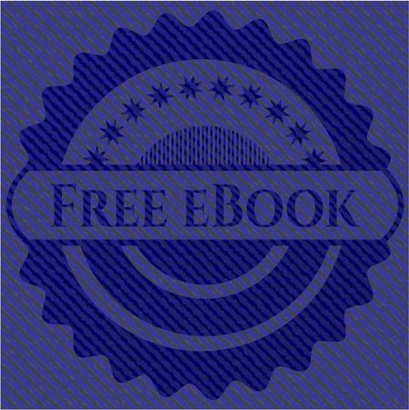 Free eBook emblem with denim high quality background