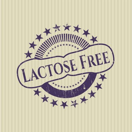Lactose Free rubber seal with grunge texture