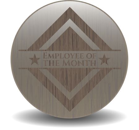 Employee of the Month retro wood emblem