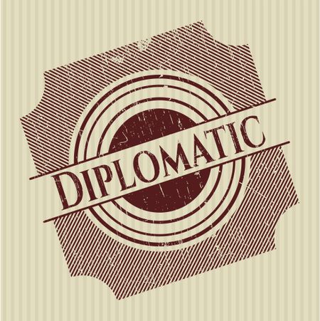 Diplomatic rubber grunge texture stamp