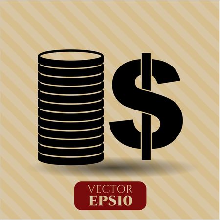 Stack of coins icon vector symbol flat eps jpg app