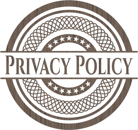 Privacy Policy realistic wood emblem