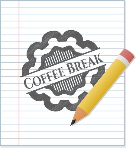 Coffee Break with pencil strokes