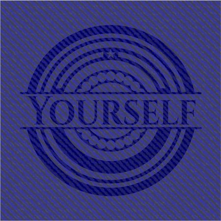 Yourself emblem with jean texture