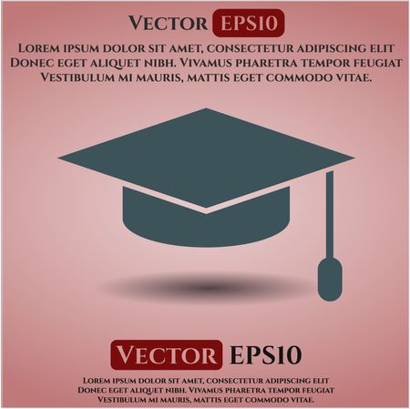 Graduation cap vector icon