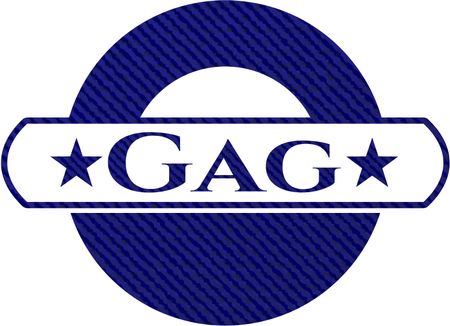 Gag emblem with jean texture