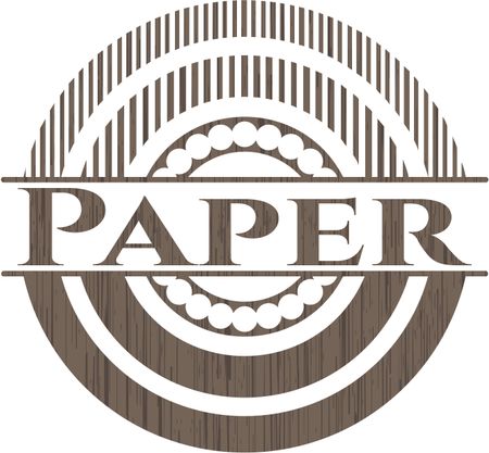Paper retro wooden emblem