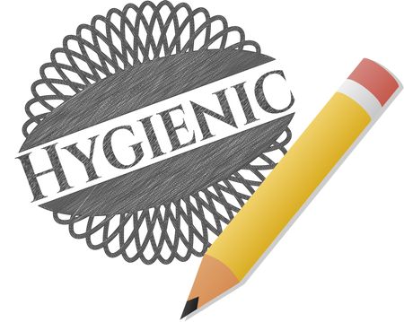 Hygienic drawn with pencil strokes