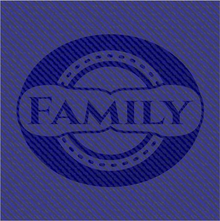 family-emblem-jean-background-423948643 Family emblem with jean background