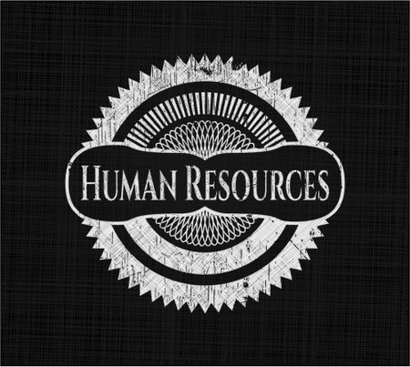 Human Resources chalkboard emblem on black board