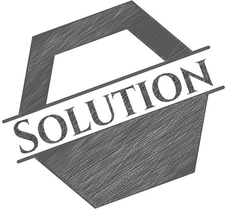 Solution emblem drawn in pencil