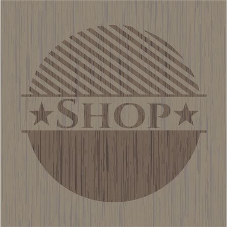 Shop wooden emblem