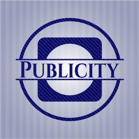 Publicity emblem with denim texture