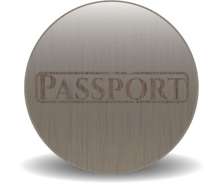 Passport vintage wood emblem
