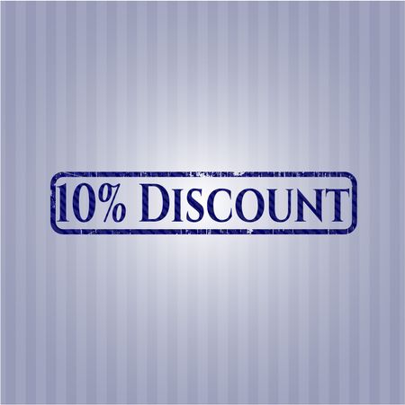 10% Discount badge with jean texture