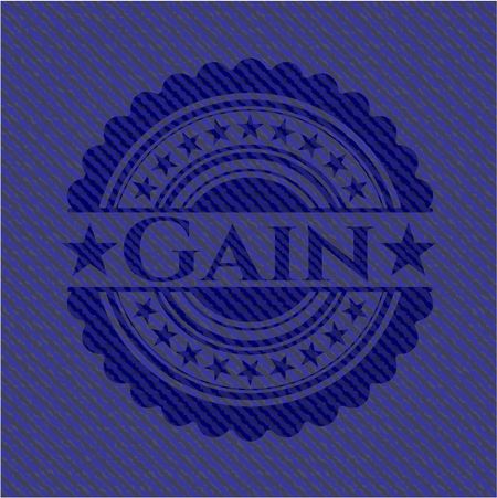 Gain badge with denim texture