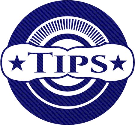 Tips badge with denim texture