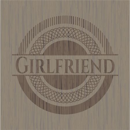 Girlfriend retro style wooden emblem