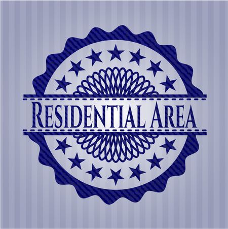 Residential Area jean or denim emblem or badge background