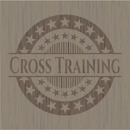 Cross Training wooden emblem. Vintage.