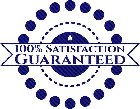 100% Satisfaction Guaranteed jean background