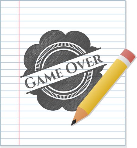 Game Over emblem with pencil effect