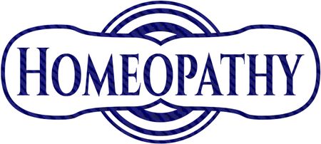 Homeopathy emblem with denim texture