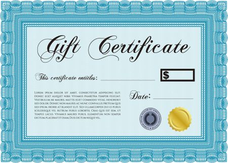Gift certificate. Detailed. Cordial design. Easy to print. 