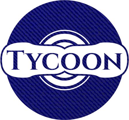 Tycoon badge with denim background