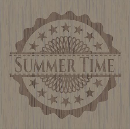 Summer Time realistic wooden emblem