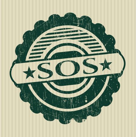 SOS rubber seal with grunge texture