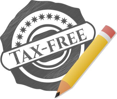 Tax-free emblem with pencil effect
