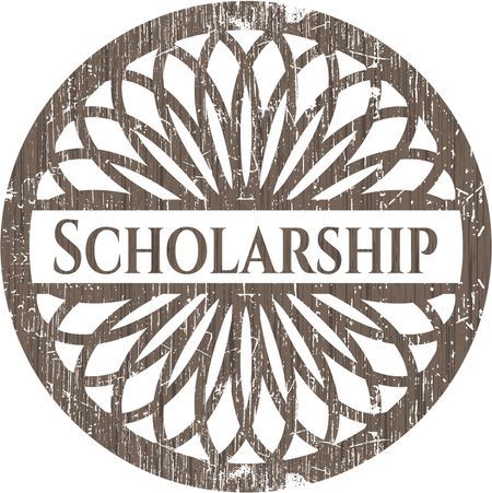 Scholarship wooden emblem. Vintage.