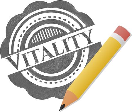 Vitality emblem with pencil effect