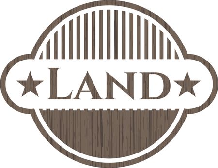 Land wooden emblem. Vintage.