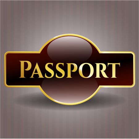 Passport gold shiny emblem