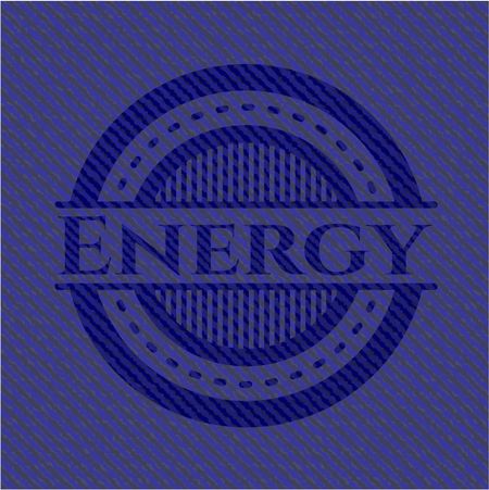 Energy emblem with jean background