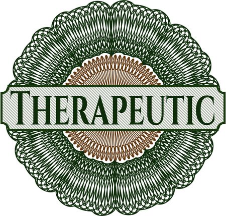 Therapeutic rosette or money style emblem