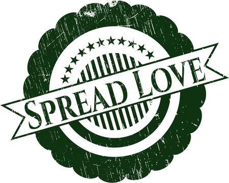 Spread Love grunge style stamp