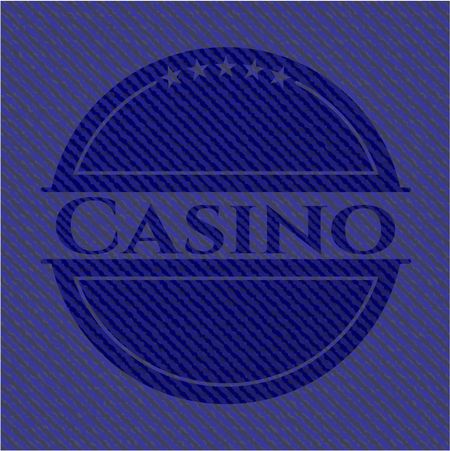 Casino jean or denim emblem or badge background