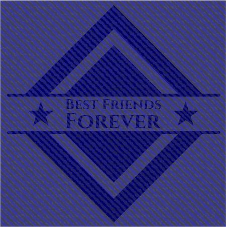 Best Friends Forever jean or denim emblem or badge background