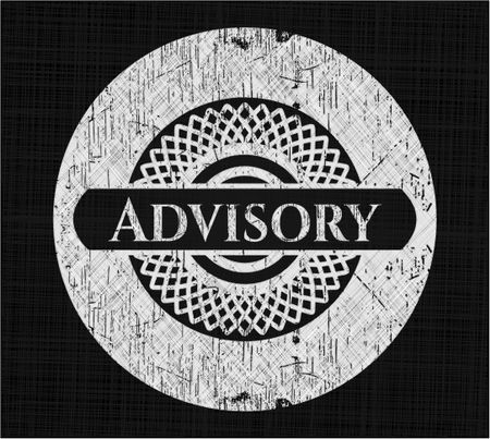 Advisory chalk emblem, retro style, chalk or chalkboard texture