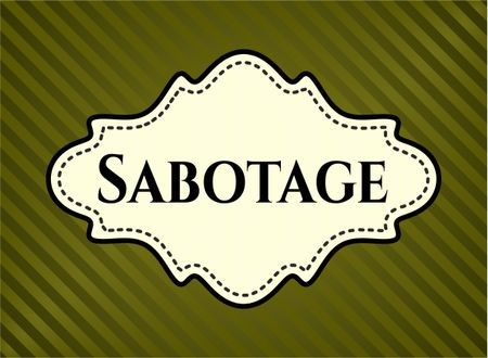 Sabotage colorful card, banner or poster with nice design