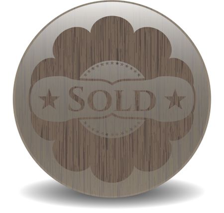 Sold wood icon or emblem