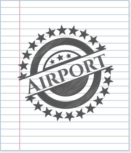 Airport with pencil strokes