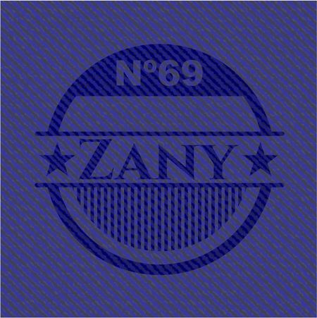 Zany badge with denim texture