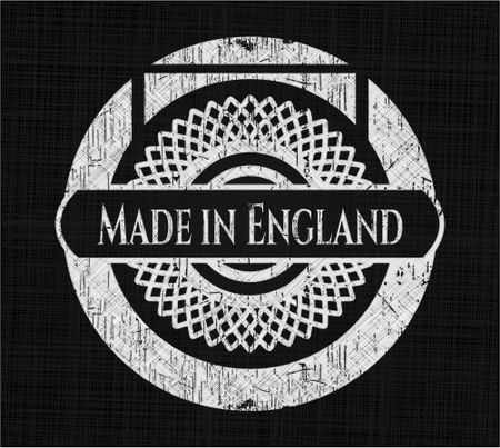 Made in England chalkboard emblem written on a blackboard