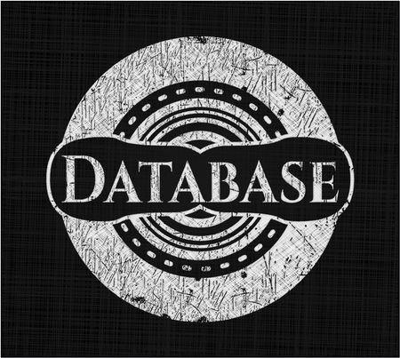 Database chalkboard emblem written on a blackboard
